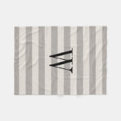 Monogram grijze strepen | Moderne boerderij Fleece Deken (Voorkant (Horizontaal))