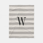 Monogram grijze strepen | Moderne boerderij Fleece Deken (Voorkant)