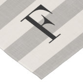 Monogram grijze strepen | Moderne boerderij Korte Tafelloper (Hoek)