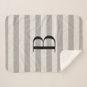 Monogram grijze strepen | Moderne boerderij Sherpa Deken (Voorkant (horizontaal))