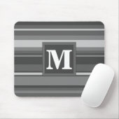 Monogram grijze strepen muismat (Met muis)