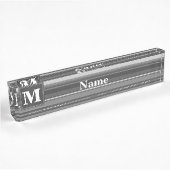Monogram grijze strepen naambordje