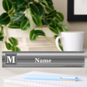 Monogram grijze strepen naambordje