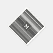 Monogram grijze strepen servetten (Hoek)