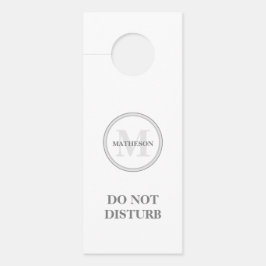 Monogram Grijze witte Hotel Gast stoort Doo niet Deurhanger