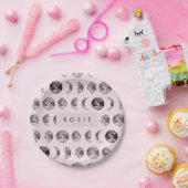 Monogram grillige Dromerige Maan Fasen Geschenken Papieren Bordje (Feest)