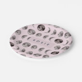 Monogram grillige Dromerige Maan Fasen Geschenken Papieren Bordje (Gekanteld)