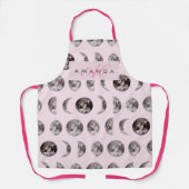 Monogram grillige Dromerige Maan Fasen Geschenken Schort (Voorkant)