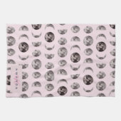 Monogram grillige Dromerige Maan Fasen Geschenken Theedoek (Horizontaal)