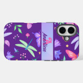 Monogram grillige Paarse libel vlinder Case-Mate iPhone Case (Achterkant (horizontaal))