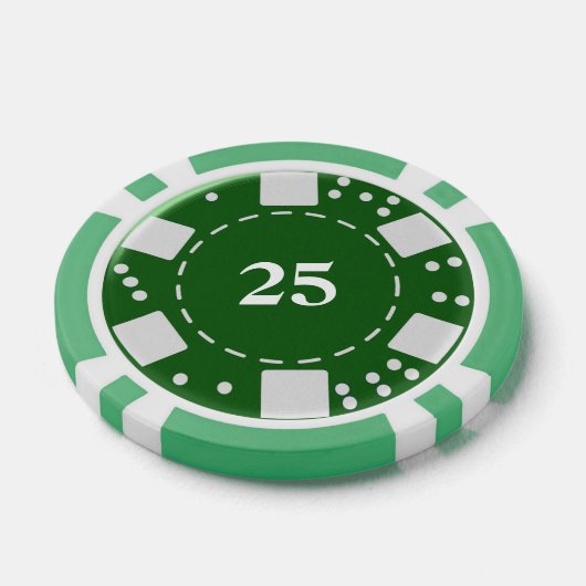 Monogram Groen 25 Poker Chips (Enkel)