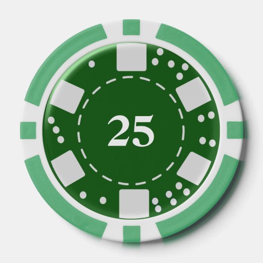 Monogram Groen 25 Poker Chips (Voorkant)