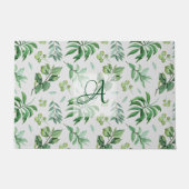 Monogram Groen Blad Botanisch Huisdecor Deurmat (Voorkant)