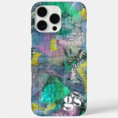 Monogram groen blauw grijs abstract patroon Case-Mate iPhone case (Achterkant)