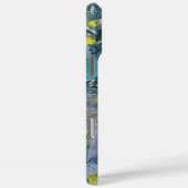 Monogram groen blauw grijs abstract patroon Case-Mate iPhone case (Achterkant / Rechts)