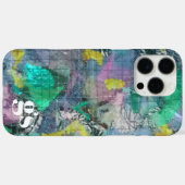 Monogram groen blauw grijs abstract patroon Case-Mate iPhone case (Achterkant (horizontaal))