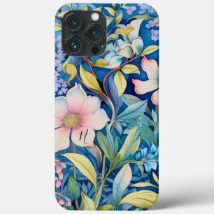 Monogram Groen Blauw Paarse Roze Bloemengroen Case-Mate iPhone Case