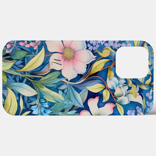Monogram Groen Blauw Paarse Roze Bloemengroen Case-Mate iPhone Case (Achterkant (horizontaal))
