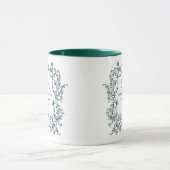 Monogram Groen Bloemenkrans Huwelijk Mok (Midden)