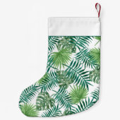 Monogram Groen Botanische Palmbladeren Kleine Kerstsok (Achterkant)