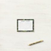 Monogram Groen, Bruin, Zwart Camouflage Post-it® Notes (Op bureau)