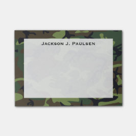 Monogram Groen, Bruin, Zwart Camouflage Post-it® Notes