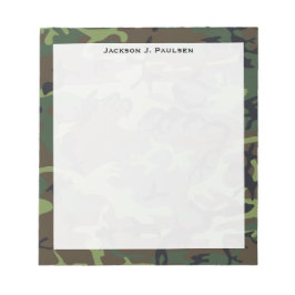 Monogram Groen, Bruin, Zwarte Camouflage Notitieblok