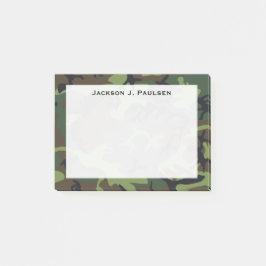 Monogram Groen, Bruin, Zwarte Camouflage Post-it® Notes