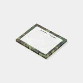 Monogram Groen, Bruin, Zwarte Camouflage Post-it® Notes (Schuin)