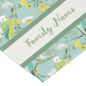 Monogram Groen Budgerigar patroon Korte Tafelloper (Hoek)