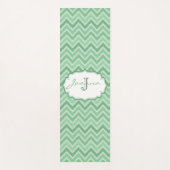 Monogram groen chevron patroon yogamat (Voorkant)