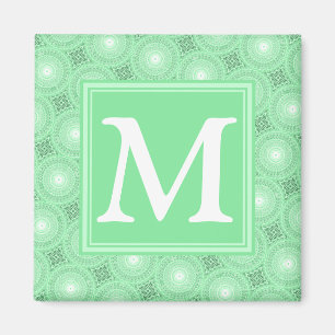Monogram groen circuitpatroon magneet