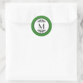 monogram groen - cirkelsticker ronde sticker (Tas)