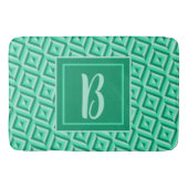Monogram Groen Drietonig Diamantpatroon Badmat (Voorkant)