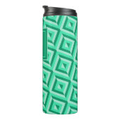 Monogram Groen Drietonig Diamantpatroon Thermosbeker (Geroteerd rechts)