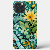 Monogram Groen en Geel Bloemengroen Case-Mate iPhone Case (Achterkant)