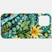 Monogram Groen en Geel Bloemengroen Case-Mate iPhone Case (Achterkant (horizontaal))