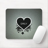 Monogram groen en grijs glitter muismat (Met muis)