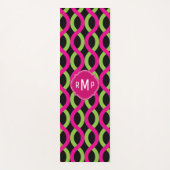 Monogram Groen en Roze Golven Patroon Yogamat (Voorkant)