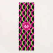 Monogram Groen en Roze Golven Patroon Yogamat (Achterkant)