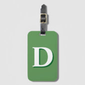 Monogram groen en wit Bagagelabel (Voorkant (verticaal))