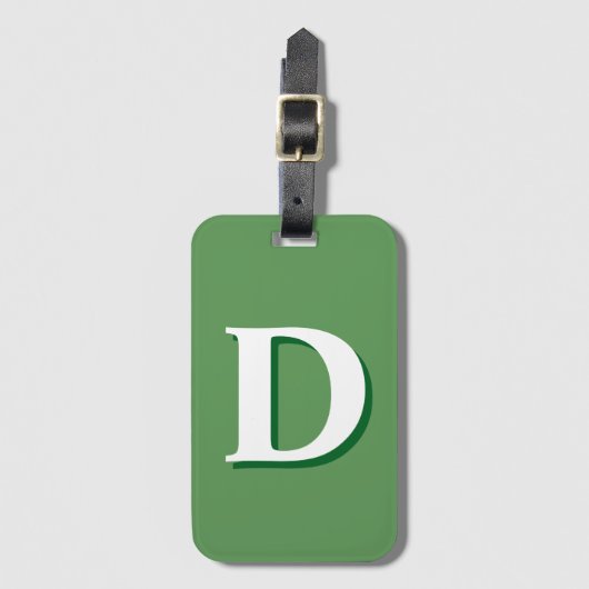 Monogram groen en wit Bagagelabel (Voorkant (verticaal))