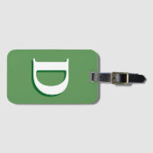 Monogram groen en wit Bagagelabel (Voorkant (horizontaal))