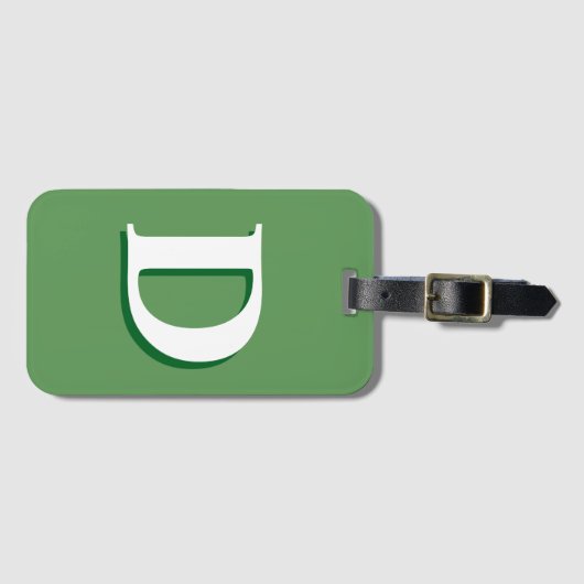 Monogram groen en wit Bagagelabel (Voorkant (horizontaal))