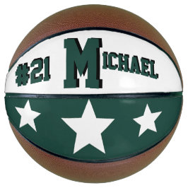 Monogram groen en wit basketbal