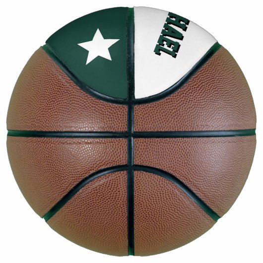 Monogram groen en wit basketbal (Rechts)