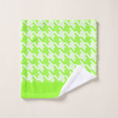 Monogram groen en wit houndstooth bad handdoek (Wasdoekje)