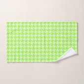 Monogram groen en wit houndstooth bad handdoek (Handdoek)