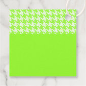 Monogram groen en wit houndstooth patroon bedankjes labels (Achterkant)