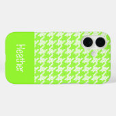 Monogram groen en wit houndstooth patroon Case-Mate iPhone case (Achterkant (horizontaal))